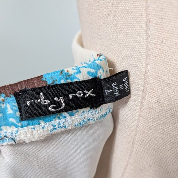 Vintage Babydoll Midi Dress 8 Blue Brown Fairy Grunge Halter Floral Handkerchief - Picture 13 of 16